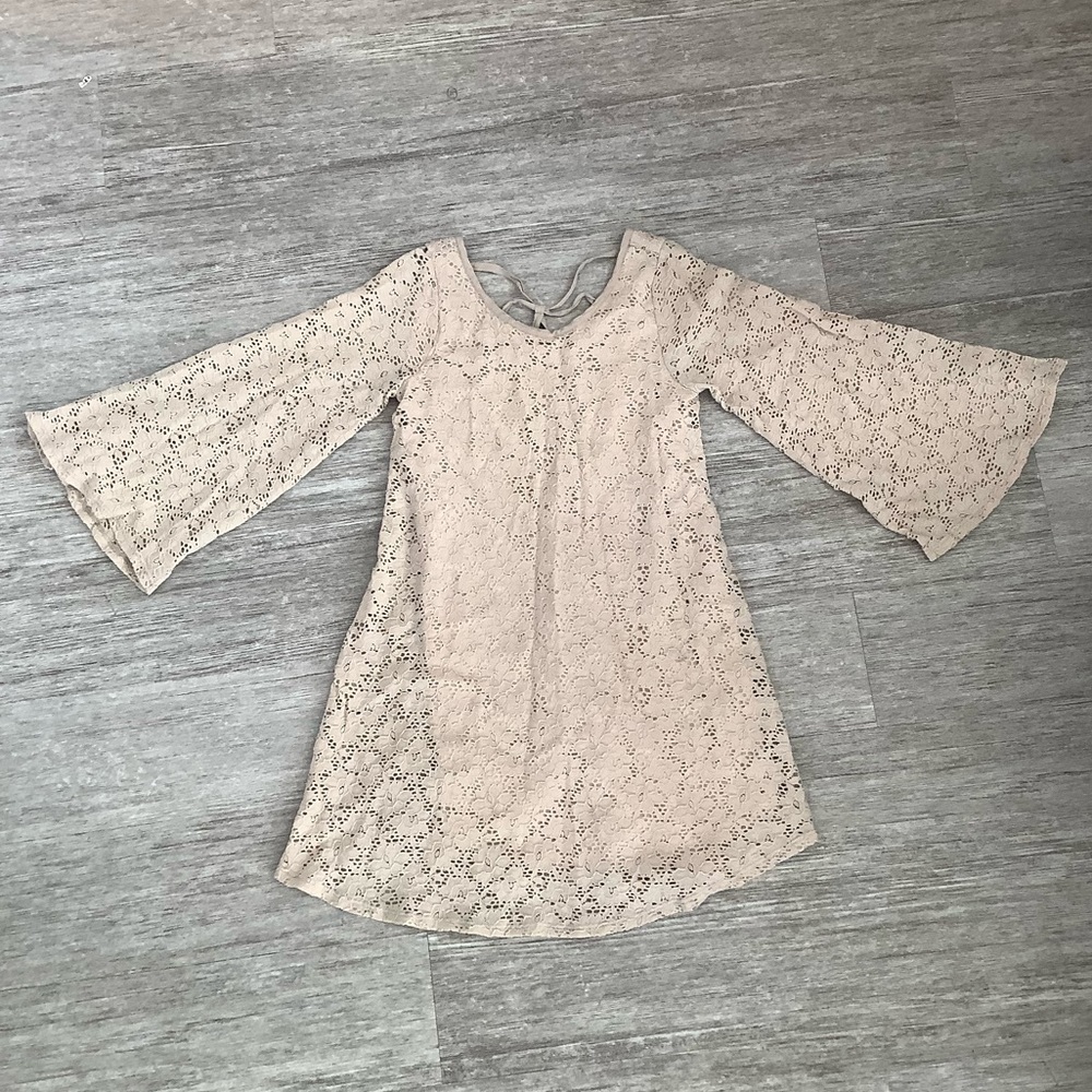 Lace Nude Open Back/Strappy Dress Forever 21
